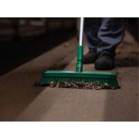 Push Broom Head, Fine/Stiff Bristles, 16-1/2", Polyester/Polypropylene, Green Par Equipment