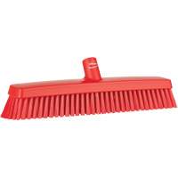 Push Broom Head, Fine/Stiff Bristles, 16-1/2", Polyester/Polypropylene, Red Par Equipment