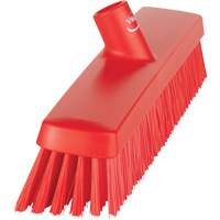 Push Broom Head, Fine/Stiff Bristles, 16-1/2", Polyester/Polypropylene, Red Par Equipment