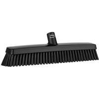 Push Broom Head, Fine/Stiff Bristles, 16-1/2", Polyester/Polypropylene, Black Par Equipment