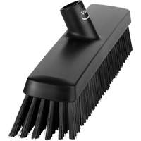Push Broom Head, Fine/Stiff Bristles, 16-1/2", Polyester/Polypropylene, Black Par Equipment
