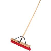 Push Broom with Braced Handle, 24", Medium, PVC Bristles Par Equipment