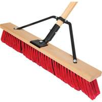 Push Broom with Braced Handle, 24", Medium, PVC Bristles Par Equipment