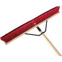 Push Broom with Braced Handle, 36", Medium, PVC Bristles Par Equipment