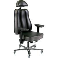 Chaise ergonomique 24 h Synergo II, Vinyle, Noir/gris, Capacit&eacute; 350 lb Par Equipment