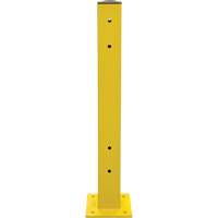 Poteau double pour barri&egrave;re de s&eacute;curit&eacute;, Acier, 5" lo x 44" h, Jaune s&eacute;curit&eacute; OSHA Par Equipment