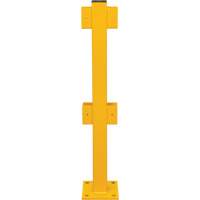 In-Line Post for Light-Duty Guard Rails, Steel, 42" H, Safety Yellow Par Equipment