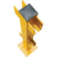 In-Line Post for Light-Duty Guard Rails, Steel, 42" H, Safety Yellow Par Equipment