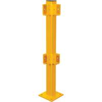 Corner Post for Light-Duty Guard Rails, Steel, 42" H, Safety Yellow Par Equipment