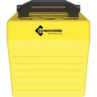 Cale de roue ultra-robuste pour l'exploitation mini&egrave;re Checkers Safety, PEHD, Jaune, 14-1/2" la x 17-1/2" p x 16" h Par Equipment