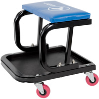 JMS-641A Mechanic's Roller Seat, Vinyl, Blue, 300 lbs. Capacity Par Equipment