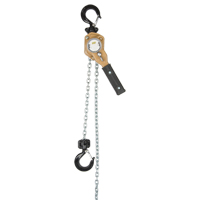 Heavy Duty Gold Series Lever Chain Hoist, 10' Lift, 500 lbs. (0.25 tons) Capacity, Alloy Steel Chain Par Equipment