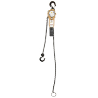 Heavy Duty Gold Series Lever Chain Hoist, 5' Lift, 500 lbs. (0.25 tons) Capacity, Alloy Steel Chain Par Equipment