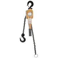 Heavy Duty Gold Series Lever Chain Hoist, 5' Lift, 6000 lbs. (3 tons) Capacity, Alloy Steel Chain Par Equipment