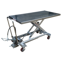 Pneumatic Hydraulic Scissor Lift Table, Stainless Steel, 63" L x 31-1/2" W, 1000 lbs. Cap. LV471 | Par Equipment