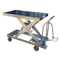 Pneumatic Hydraulic Scissor Lift Table, Stainless Steel, 47-1/2" L x 24" W, 2000 lbs. Cap. Par Equipment