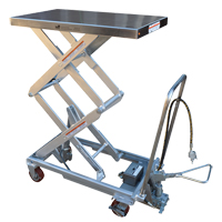 Pneumatic Hydraulic Scissor Lift Table, Stainless Steel, 32-1/2" L x 19-3/4" W, 1000 lbs. Cap. LV472 | Par Equipment