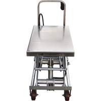 Pneumatic Hydraulic Scissor Lift Table, Stainless Steel, 35-1/2" L x 20" W, 800 lbs. Cap. Par Equipment