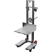 Empileur &agrave; plateforme, M&eacute;canisme Treuil manuel, Capacit&eacute; de 400 lb, Levage max de 60" Par Equipment