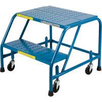 CSA-Certified Rolling Step Ladder, 2 Steps, 22" Step Width, 19" Platform Height, Steel Par Equipment