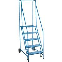 CSA-Certified Rolling Step Ladder, 5 Steps, 22" Step Width, 46" Platform Height, Steel Par Equipment