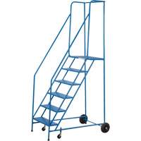 CSA-Certified Rolling Step Ladder, 6 Steps, 22" Step Width, 55" Platform Height, Steel Par Equipment
