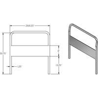 Poign&eacute;e chrom&eacute;e de 30" pour chariot &agrave; plateforme Par Equipment