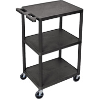 Utility Cart, 3 Tiers, 18" x 40" x 24", 400 lbs. Capacity Par Equipment