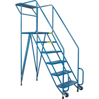 Mechanics/Maintenance Rolling Ladder, Steel, 6 Steps, 57" Platform Height Par Equipment