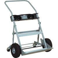 Four-Wheel Cylinder Hand Trucks, Pneumatic Wheels, 28" W x 6" L Base, 1000 lbs. Par Equipment