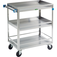Guard Rail Carts, 3 Tiers, 19" W x 34-3/4" H x 31" D, 500 lbs. Capacity Par Equipment
