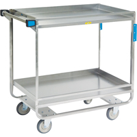 Guard Rail Carts, 2 Tiers, 23" W x 37-1/4" H x 38-5/8" D, 700 lbs. Capacity Par Equipment