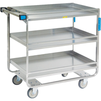 Guard Rail Carts, 3 Tiers, 23" W x 37-1/4" H x 38-5/8" D, 700 lbs. Capacity Par Equipment