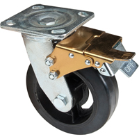 Mold-on Caster, Swivel with Brake, 6" (152.4 mm), Rubber, 550 lbs. (249 kg.) Par Equipment