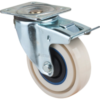 Roulettes sandwich, Pivotant avec frein, 4" (101,6 mm), Nylon, 440 lb (199,58 kg) Par Equipment