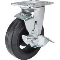 Mold-on Caster, Swivel with Brake, 6" (152.4 mm), Rubber, 550 lbs. (249 kg.) Par Equipment
