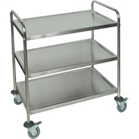 Shelf Cart, 3 Tiers, 21" W x 37" H x 23-1/2" D, 200 lbs. Capacity MN552 | Par Equipment