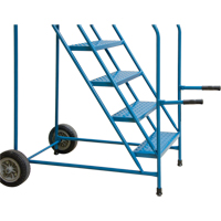 Trailer Access Rolling Ladder with Rails, 4 Steps, 22" Step Width, 37" Platform Height, Steel Par Equipment