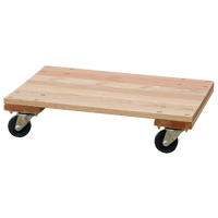 Solid Platform Wood Dolly, Rubber Wheels, 900 lbs. Capacity, 16" W x 24" D x 6" H MO199 | Par Equipment