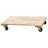 Solid Platform Wood Dolly, Rubber Wheels, 900 lbs. Capacity, 18" W x 30" D x 6" H MO200 | Par Equipment