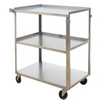 Shelf Carts, 3 Tiers, 17-5/8" W x 33" H x 27-1/8" D, 300 lbs. Capacity MO251 | Par Equipment