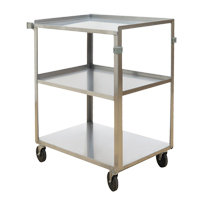Shelf Carts, 3 Tiers, 18" W x 32" H x 27-3/8" D, 500 lbs. Capacity MO253 | Par Equipment