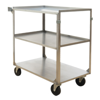 Shelf Carts, 3 Tiers, 21" W x 37-1/4" H x 35-1/8" D, 500 lbs. Capacity Par Equipment