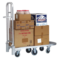 Aluminum Merchandise Cart, 20" W x 55-1/4" L, 1200 lbs. Cap., Polyurethane Wheels MO446 | Par Equipment