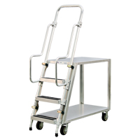 Chariot de pr&eacute;paration en aluminium avec &eacute;chelle, Aluminium, 22" la x 51-1/2" p, 2 tablettes, Capacit&eacute; 800 lb Par Equipment