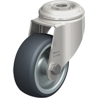 Stainless Steel Thermoplastic Elastomer Caster, Swivel, 3-1/8" (79.5 mm) Dia., 220 lbs. (100 kg.) Capacity Par Equipment