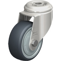Stainless Steel Thermoplastic Elastomer Caster, Swivel, 3-1/8" (79.5 mm) Dia., 220 lbs. (100 kg.) Capacity Par Equipment