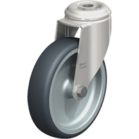 Stainless Steel Thermoplastic Elastomer Caster, Swivel, 5" (127 mm) Dia., 265 lbs. (120 kg.) Capacity Par Equipment