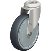 Stainless Steel Thermoplastic Elastomer Caster, Swivel, 5" (127 mm) Dia., 265 lbs. (120 kg.) Capacity Par Equipment