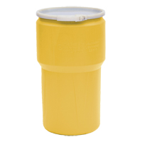 Nestable Polyethylene Drum, 14 US gal (11.7 imp. gal.), Open Top, Yellow MO769 | Par Equipment